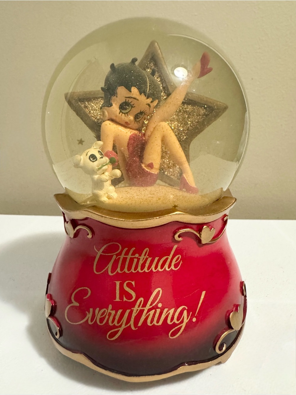 Betty Boop “Attitude Is everything” Light-Up Glitter Globe
